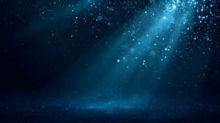 Fototapeta premium Dark blue and glow particle abstract background.