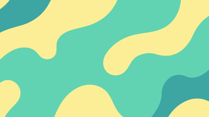 Abstract Organic Shapes Background in Teal and Pale Yellow pattern