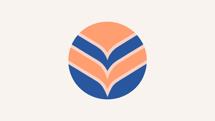 Abstract Oval Shape with Flowing Orange and Blue Segments pattern