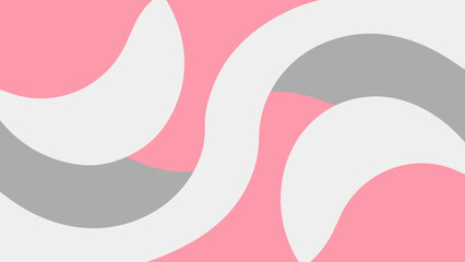 Obraz premium Abstract Wavy Background with Pastel Pink, Gray, and White Smooth Curves vector illustration
