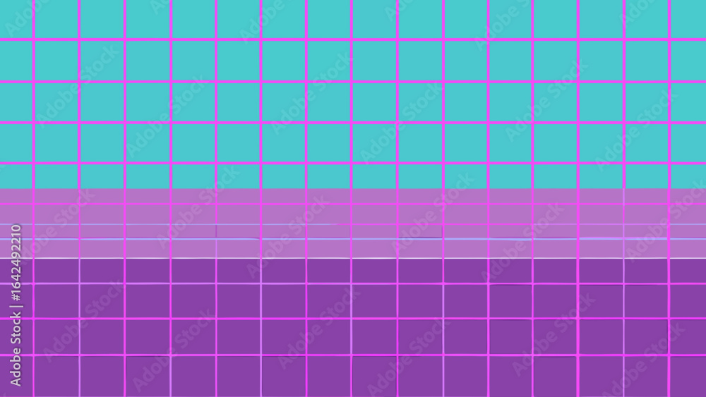 Poster horizontal grid pattern with teal and purple sections abstract background