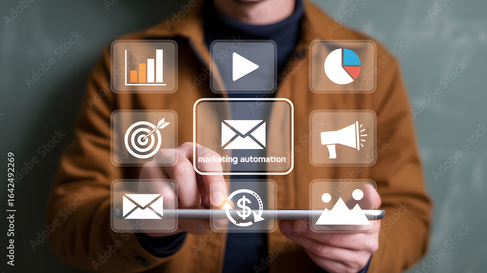 Aufkleber boost your business with marketing automation using a modern digital interface