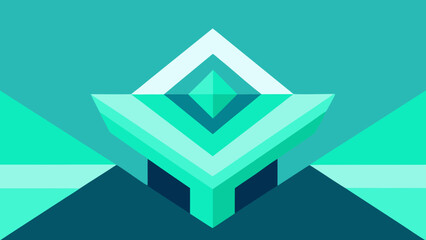 Teal And Blue Geometric Abstract Design With Sharp Angles And Layers background bright