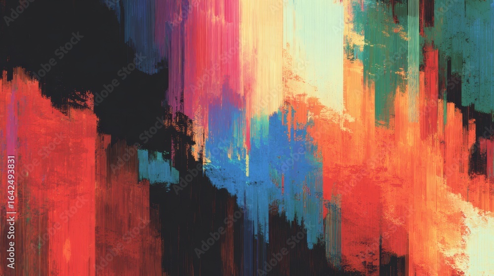 Poster expressive abstract background with a vibrant explosion of colorful paint strokes a dynamic and arti