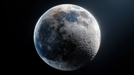 Detailed view of the moon in space.