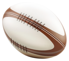 PNG Brown white rugby ball isolated