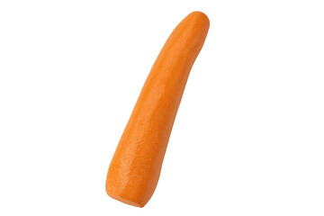 Fresh single carrot isolated on transparent background