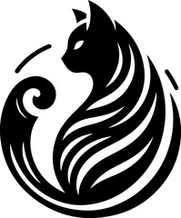 sketch vector illustration image design icon logo symbol pet cute cat cute abstract modern classic 