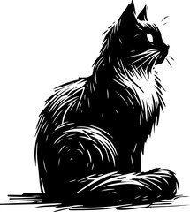 sketch vector illustration image design icon logo symbol pet cute cat cute abstract modern classic