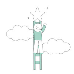 目標達成しそうな女の子のイメージイラスト