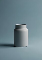 Minimalist matte vase on a serene blue backdrop for contemporary interior decor