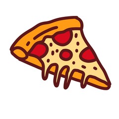 Italian Pizza with Various Toppings Illustration