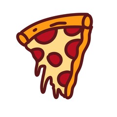 Italian Pizza with Various Toppings Illustration