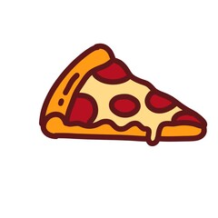 Italian Pizza with Various Toppings Illustration