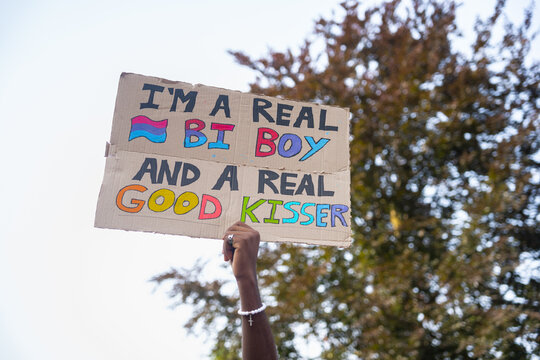 Pride Sign With Bi Boy Message
