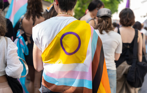 Intersex-Inclusive Pride Flag At March

