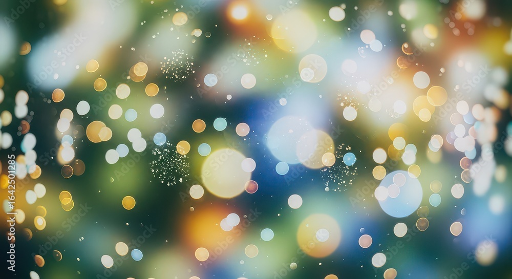 Poster abstract glowing bokeh lights background with colorful circles