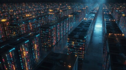 Obraz premium Futuristic cityscape night view