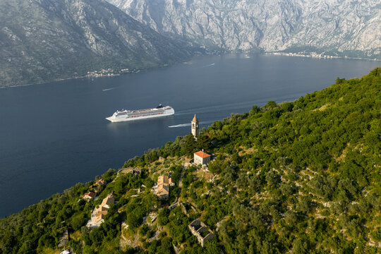 Bay Of Kotor and Gornji Stoliv, drone shot