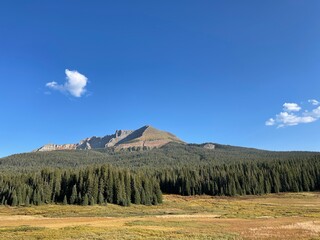 mountain landscape with blue sky