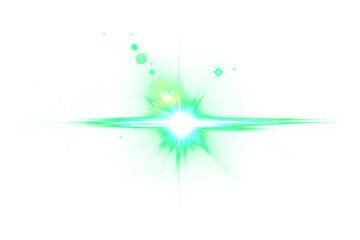 Obraz premium PNG A green glowing light effect flare phenomenon explosion.