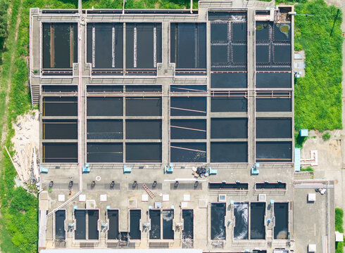 Water Purification Plant Aerial View