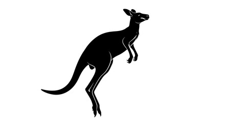 Energetic kangaroo in a dynamic jumping pose on an isolated white background.