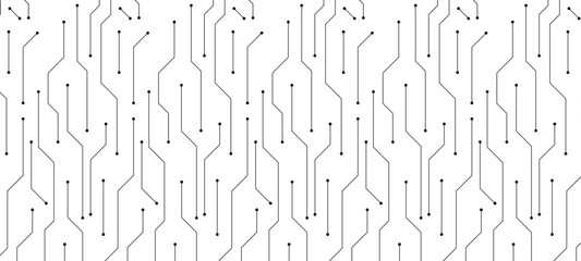 Circuit board texture background. Computer motherboard with a chip, processor, and semiconductor. Technology connected lines with electronics elements
