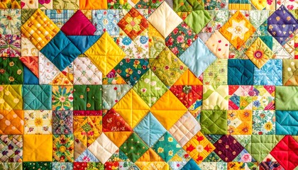 Vibrant patchwork quilt (1)