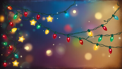 Beautiful colorful abstract background with christmas lights in boken