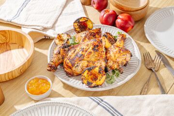 Grilled Peaches and Chicken