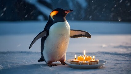 penguin on ice celebrate his birthday