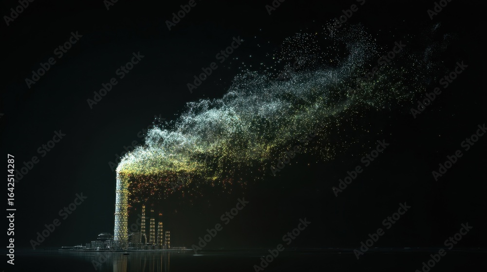 Poster a visualization of emissions output from a cogeneration unit displaying its nearzero emissions compa