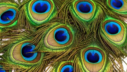 Vibrant peacock feathers