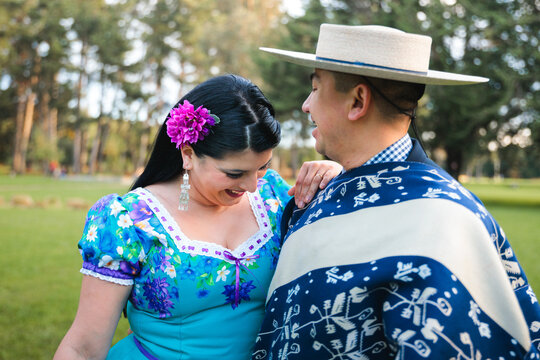 Tender Glances Between Cueca Dance Partners