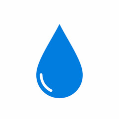Solid blue water droplet vector minimal style on white background no text