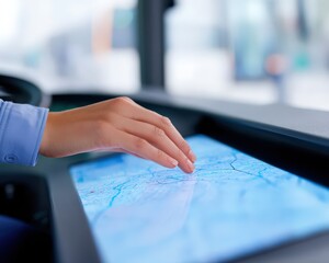 Dispatcher adjusting bus path using touchscreen map, School bus GPS tracking