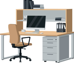 Bright Office Interior Featuring an Open Window and Modern Desk