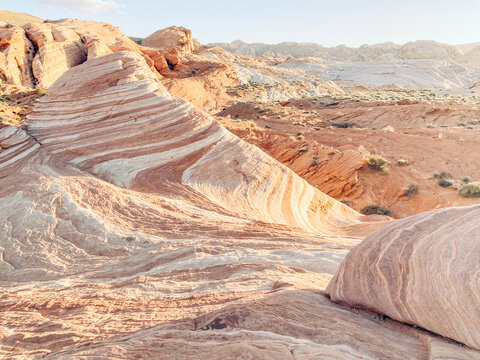 Waves of layered sandstone