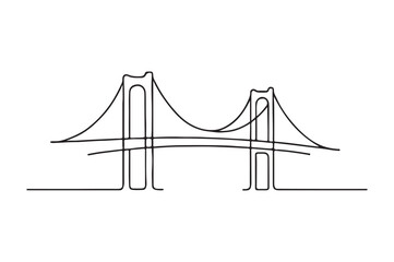 Bridge Connection continuous one line drawing minimalism design