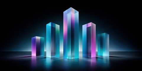 Abstract cityscape of translucent blocks (1)