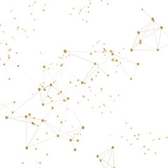 Abstract network of interconnected nodes and lines, representing data connections and communication systems, isolated on transparent background