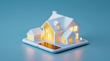 A high-tech real estate app with interactive 3D property views, Real Estate Advertising on Marketing and Media Usage