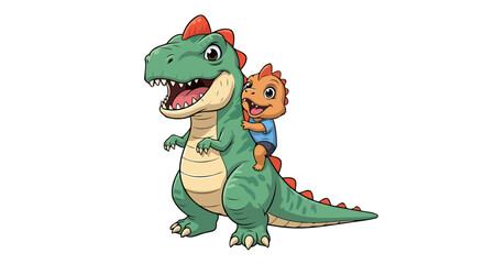 Obraz premium adorable dinosaur duo perfect for childrens books and fun designs