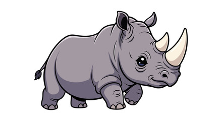 Fototapeta premium adorable baby rhino cartoon perfect for childrens books and cute designs