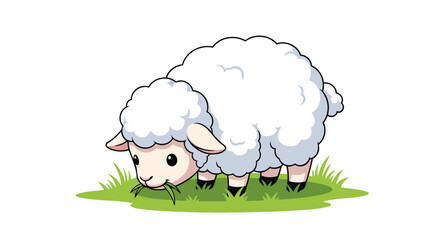 Obraz premium adorable lamb grazing perfect for childrens books and farm illustrations