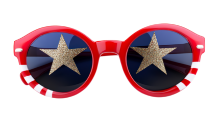 Sparkling Stars Reflect on Patriotic Sunglasses