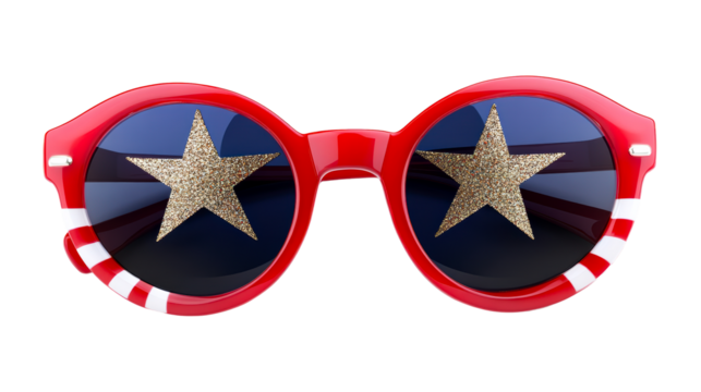 Sparkling Stars Reflect on Patriotic Sunglasses