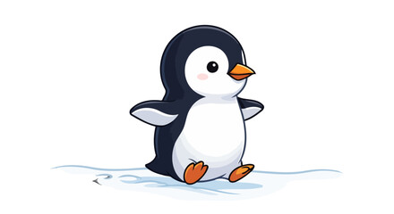 Obraz premium adorable baby penguin waddling on ice perfect for childrens books