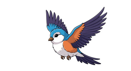 Obraz premium adorable cartoon bird in flight perfect for childrens books and websites